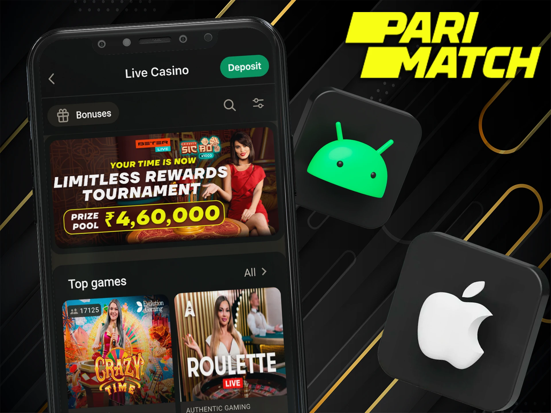 Play and win at the casino on the PM Bet mobile app.