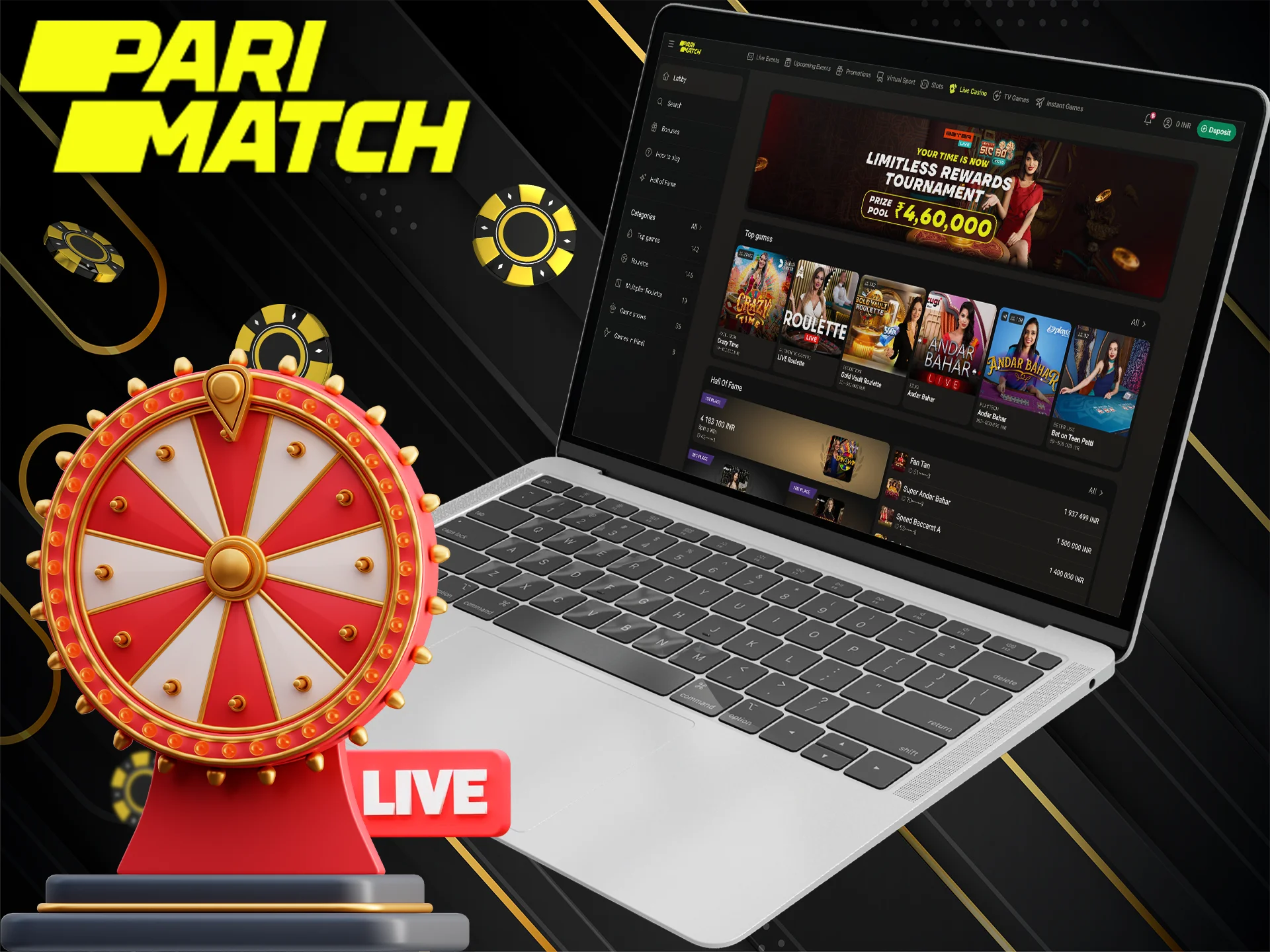 Play live casino games with PM Bet.