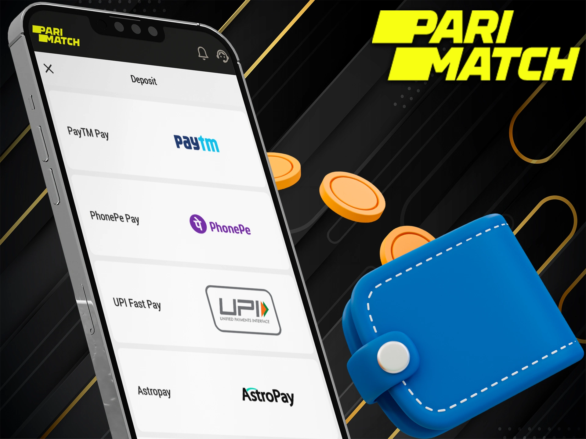 Fund your gaming account using the PM Bet app.