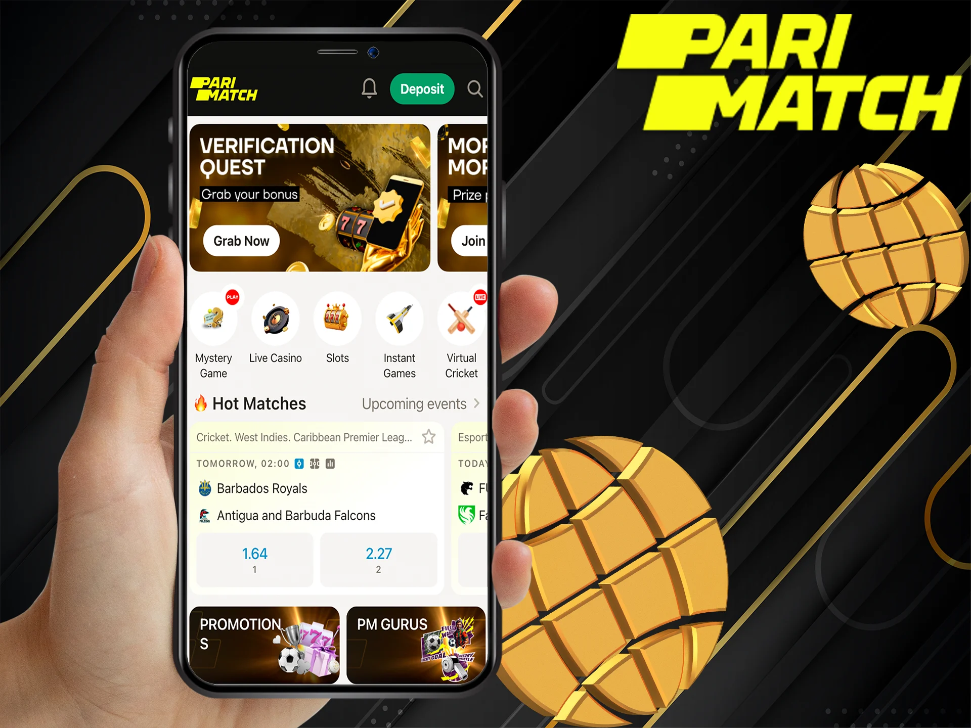 Play in the mobile version of PM Bet, which is very convenient.