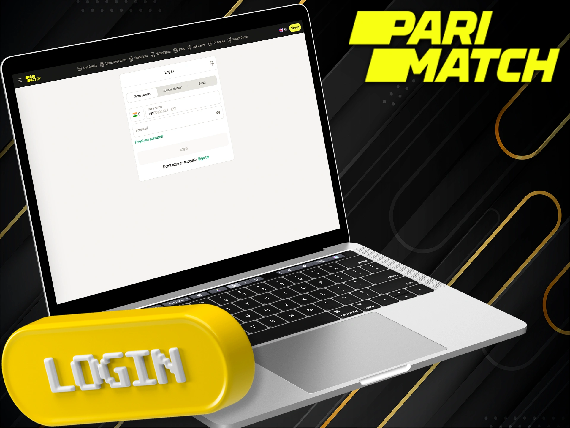 Log in to the PM Bet account and start betting.